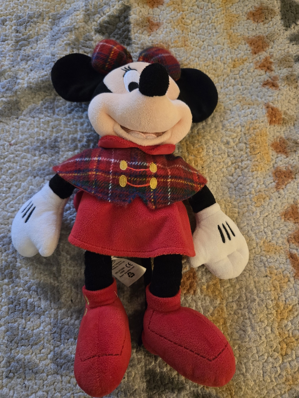 Disney Minnie Mouse Red Plaid Holiday Plush Toy